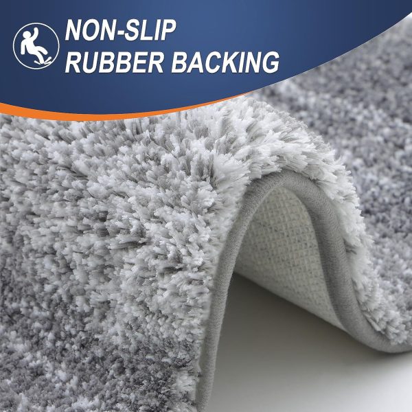 OLANLY Bathroom Rugs 30x20, Extra Soft Absorbent Chenille Bath Rugs, Rubber Backing Quick Dry, Machine Washable Bath Mats for Bathroom Floor, Tub and Shower, Home Decor Accessories, Grey - Image 5