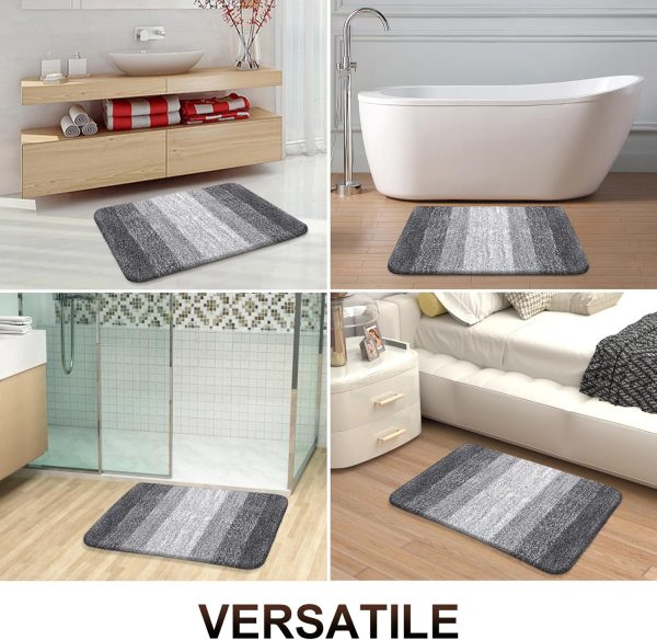 OLANLY Bathroom Rugs 30x20, Extra Soft Absorbent Chenille Bath Rugs, Rubber Backing Quick Dry, Machine Washable Bath Mats for Bathroom Floor, Tub and Shower, Home Decor Accessories, Grey - Image 7