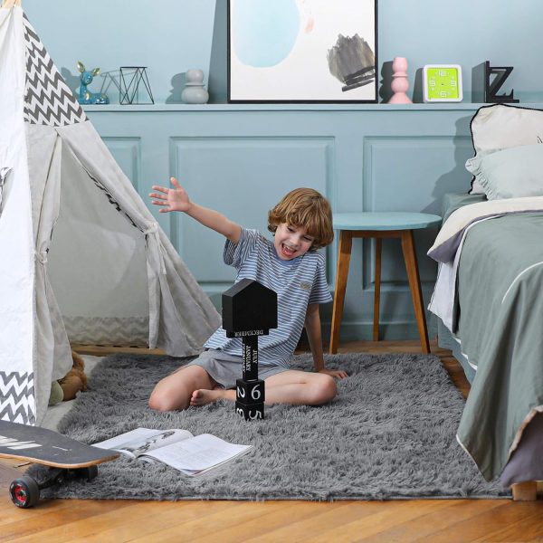 Ophanie Area Rugs for Bedroom Living Room, Grey Fluffy Fuzzy Shag Shaggy Carpet Soft Plush Furry Bedside Rug, Indoor Floor 4x6 Rug for Kids Girls Boys Home Decor Aesthetic, Dorm Nursery Gray - Image 7