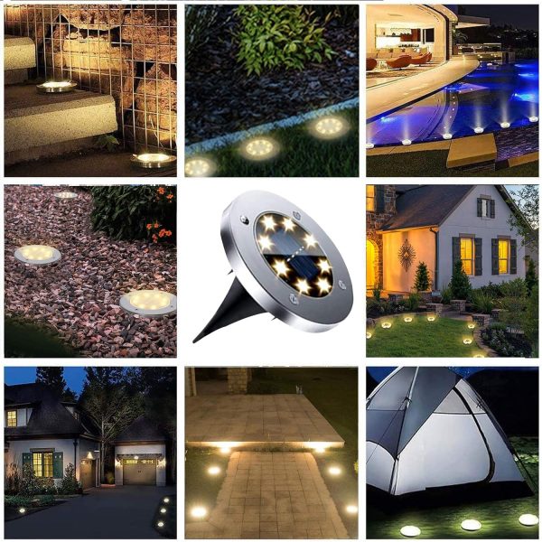 Solar Ground Lights, Waterproof Solar Garden Lights, Upgraded Outdoor Garden Waterproof Bright in-Ground Lights, Landscape Lights for Pathway,Yard,Deck,Lawn,Patio,Walkway (12 Pack Warm Light) - Image 6