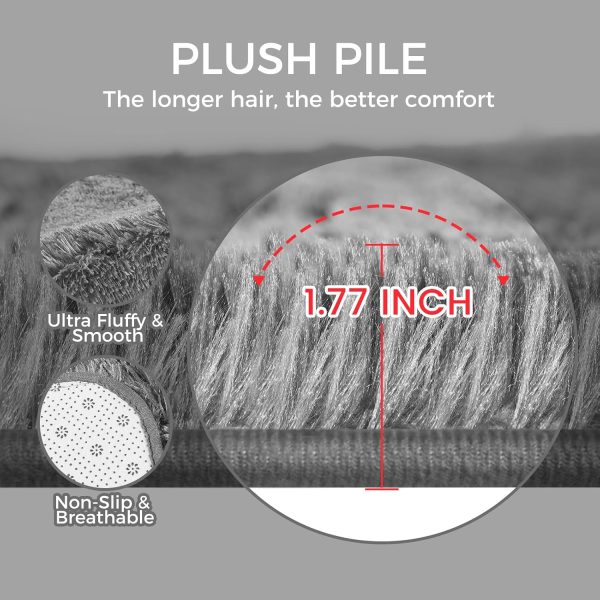 Ultra Soft Rug for Living Room, 5X8 Fluffy Shag Area Rug for Bedroom, Modern Shaggy Carpets Fuzzy Rug for Teens Dorm Nursery Home Decor Aesthetic, Upgrade Anti-Skid Durable, Grey - Image 5