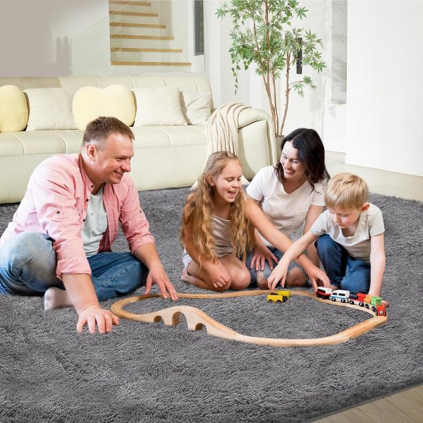 Ultra Soft Rug for Living Room, 5X8 Fluffy Shag Area Rug for Bedroom, Modern Shaggy Carpets Fuzzy Rug for Teens Dorm Nursery Home Decor Aesthetic, Upgrade Anti-Skid Durable, Grey - Image 7