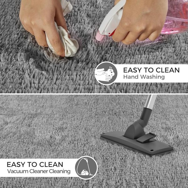 Ultra Soft Rug for Living Room, 5X8 Fluffy Shag Area Rug for Bedroom, Modern Shaggy Carpets Fuzzy Rug for Teens Dorm Nursery Home Decor Aesthetic, Upgrade Anti-Skid Durable, Grey - Image 8