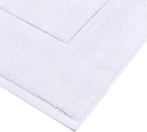 Utopia Towels Cotton Banded Rug Bath Mats, [Not a Bathroom Rug] 21x34 Inches, 100% Ring Spun Cotton - Highly Absorbent and Machine Washable Shower Bathroom Floor Towel, White, 2 Pack - Image 3
