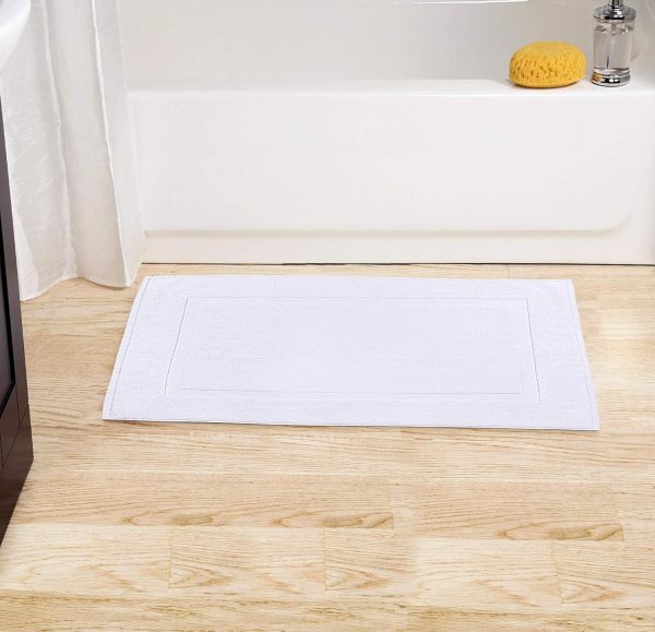 Utopia Towels Cotton Banded Rug Bath Mats, [Not a Bathroom Rug] 21x34 Inches, 100% Ring Spun Cotton - Highly Absorbent and Machine Washable Shower Bathroom Floor Towel, White, 2 Pack - Image 7
