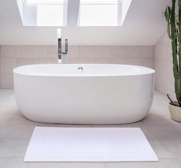 Utopia Towels Cotton Banded Rug Bath Mats, [Not a Bathroom Rug] 21x34 Inches, 100% Ring Spun Cotton - Highly Absorbent and Machine Washable Shower Bathroom Floor Towel, White, 2 Pack - Image 8
